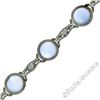 Image 6 : Antique Art Deco 14kt White Gold Blue Moonstone Etched Filigree Bracelet