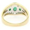 Image 4 : Petite 14K TT Gold 0.68 ctw 3 Cabochon Emerald & Diamond Accented Cocktail Ring