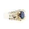 Image 1 : 2.95 ctw Blue Sapphire And Diamond Ring - 14KT Yellow Gold