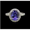 Image 2 : 2.65 ctw Tanzanite and Diamond Ring - 14KT White Gold