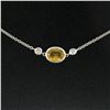 Image 3 : 18K White Gold 18" 1.25 ctw GIA Yellow Sapphire & Diamond Pendant Necklace
