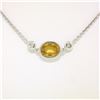 Image 5 : 18K White Gold 18" 1.25 ctw GIA Yellow Sapphire & Diamond Pendant Necklace