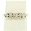Image 5 : 14k Yellow & White Gold .28 ctw 5 Round Brilliant Cut Prong Set Diamond Band Rin