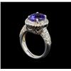 Image 4 : 14KT White Gold 3.37 ctw Tanzanite and Diamond Ring