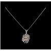 Image 1 : 14KT White Gold 1.34 ctw Diamond Pendant With Chain
