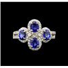 Image 2 : 14KT White Gold 1.90 ctw Sapphire and Diamond Ring