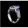 Image 4 : 14KT White Gold 1.90 ctw Sapphire and Diamond Ring