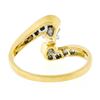Image 9 : 14kt Yellow Gold 0.70 ctw Marquise Diamond Solitaire Bypass Ring w/ Baguette Acc