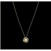 Image 2 : 0.46 ctw Diamond Pendant With Chain - 18KT Yellow Gold