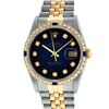 Image 1 : Rolex Mens 2 Tone Blue Vignette Diamond & Sapphire Datejust Wristwatch