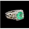 Image 1 : 14KT White Gold 2.31 ctw Emerald and Diamond Ring