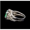 Image 3 : 14KT White Gold 2.31 ctw Emerald and Diamond Ring
