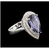 Image 1 : 6.31 ctw Tanzanite and Diamond Ring - 14KT White Gold