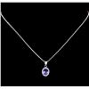 Image 2 : 1.98 ctw Tanzanite and Diamond Pendant - 14KT White Gold