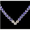 Image 2 : 14KT White Gold 16.08 ctw Tanzanite and Diamond Necklace