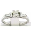 Image 2 : 14k White Gold 0.66 ctw Princess Diamond Engagement Ring Tapered Baguette Accent
