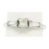 Image 3 : 14k White Gold 0.66 ctw Princess Diamond Engagement Ring Tapered Baguette Accent