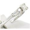 Image 4 : 14k White Gold 0.66 ctw Princess Diamond Engagement Ring Tapered Baguette Accent