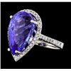 Image 1 : GIA Cert 14.31 ctw Tanzanite and Diamond Ring - 14KT White Gold