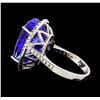 Image 3 : GIA Cert 14.31 ctw Tanzanite and Diamond Ring - 14KT White Gold