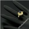 Image 3 : Vintage 18kt Yellow Gold 1.50 ctw Oval Sapphire Solitaire & Diamond Halo Ring