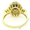 Image 8 : Vintage 18kt Yellow Gold 1.50 ctw Oval Sapphire Solitaire & Diamond Halo Ring