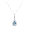 Image 2 : 1.32 ctw Aquamarine and Diamond Pendant - 14KT White Gold