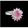 Image 1 : 2.40 ctw Pink Topaz and Diamond Ring - 14KT White Gold