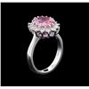 Image 4 : 2.40 ctw Pink Topaz and Diamond Ring - 14KT White Gold