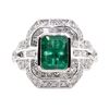 Image 1 : 1.94 ctw Emerald and Diamond Ring - Platinum