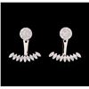 Image 1 : 0.58 ctw Diamond Earrings - 14KT White Gold
