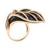 Image 4 : 1.12 ctw Diamond and Black Coral Ring - 14KT Rose Gold