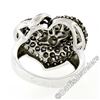 Image 9 : 10kt White Gold 3.10 ctw Brown and White Diamond Leaf Heart Cluster Ring