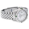 Image 5 : Rolex Mens Stainless Steel Silver MOP Roman 36MM Diamond & Emerald Datejust Wris