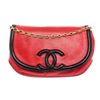 Image 3 : Chanel Red Black Lambskin Leather CC Chain Flap Shoulder Bag