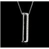 14KT White Gold 0.16 ctw Diamond Pendant With Chain