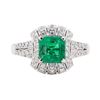 Image 2 : 1.60 ctw Emerald and Diamond Ring - 18KT White Gold