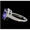 Image 3 : 3.50 ctw Tanzanite and Diamond Ring - 14KT White Gold