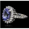 Image 1 : 14KT White Gold 3.63 ctw Tanzanite and Diamond Ring
