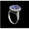 Image 4 : 14KT White Gold 3.63 ctw Tanzanite and Diamond Ring