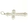 Image 3 : 14k White Gold .33 ctw Invisible Princess & Pave Round Diamond Cross Pendant