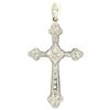 Image 4 : 14k White Gold .33 ctw Invisible Princess & Pave Round Diamond Cross Pendant