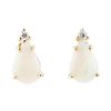 Image 1 : 1.24 ctw Pear Cut Opal and Diamond Earrings - 14KT Yellow Gold
