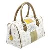 Image 1 : MCM Gold & White Visetos Coated Canvas Leather Boston Bag