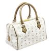 Image 2 : MCM Gold & White Visetos Coated Canvas Leather Boston Bag