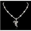 Image 1 : 14KT White Gold 3.82 ctw Diamond Necklace