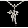 Image 2 : 14KT White Gold 3.82 ctw Diamond Necklace