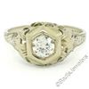 Image 1 : Antique Art Deco 18kt White Gold 0.42 ctw European Diamond Filigree Ring