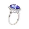 Image 4 : 9.25 ctw Tanzanite and Diamond Ring - Platinum