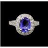 Image 2 : 14KT White Gold 2.93 ctw Tanzanite and Diamond Ring